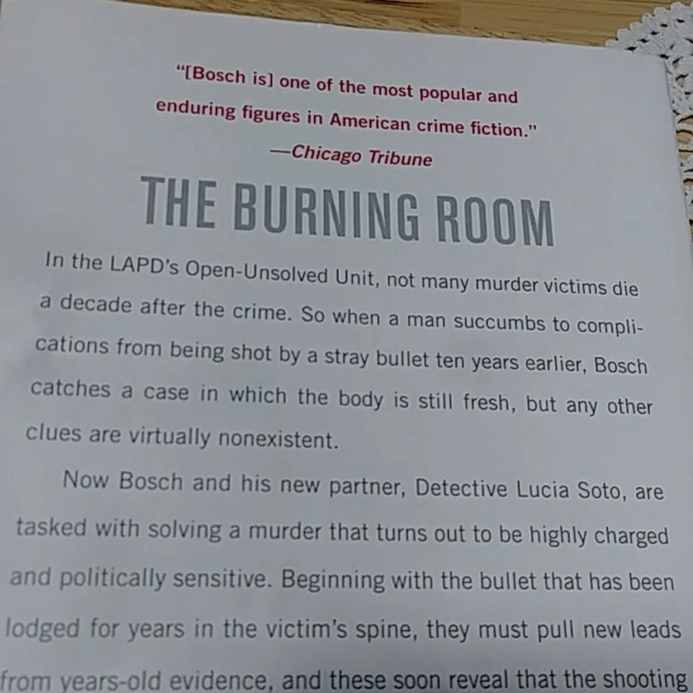 Book Sale! 3 for $10!! Murder Mystery - The burning room, Connelly